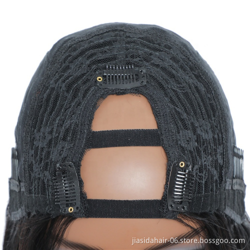Wholesale Glueless Shiny 150 Density Remy Brazilian Human Hair Silky Straight Non Lace Front Cheap Lace Wig u Part